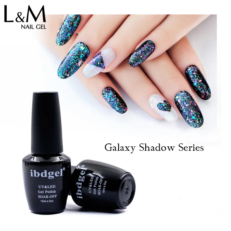 3 pcs/lot ibdgel Galaxy Shadow nail polish Soak Off UV LED Long Lasting Fast Dry Nails Glitter Gel 250326