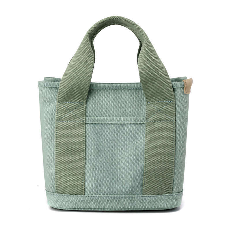 Small with zipper, Japanese thousand layer small ladies shoulder bag, portable thickened canvas mobile phone bucket tote bag