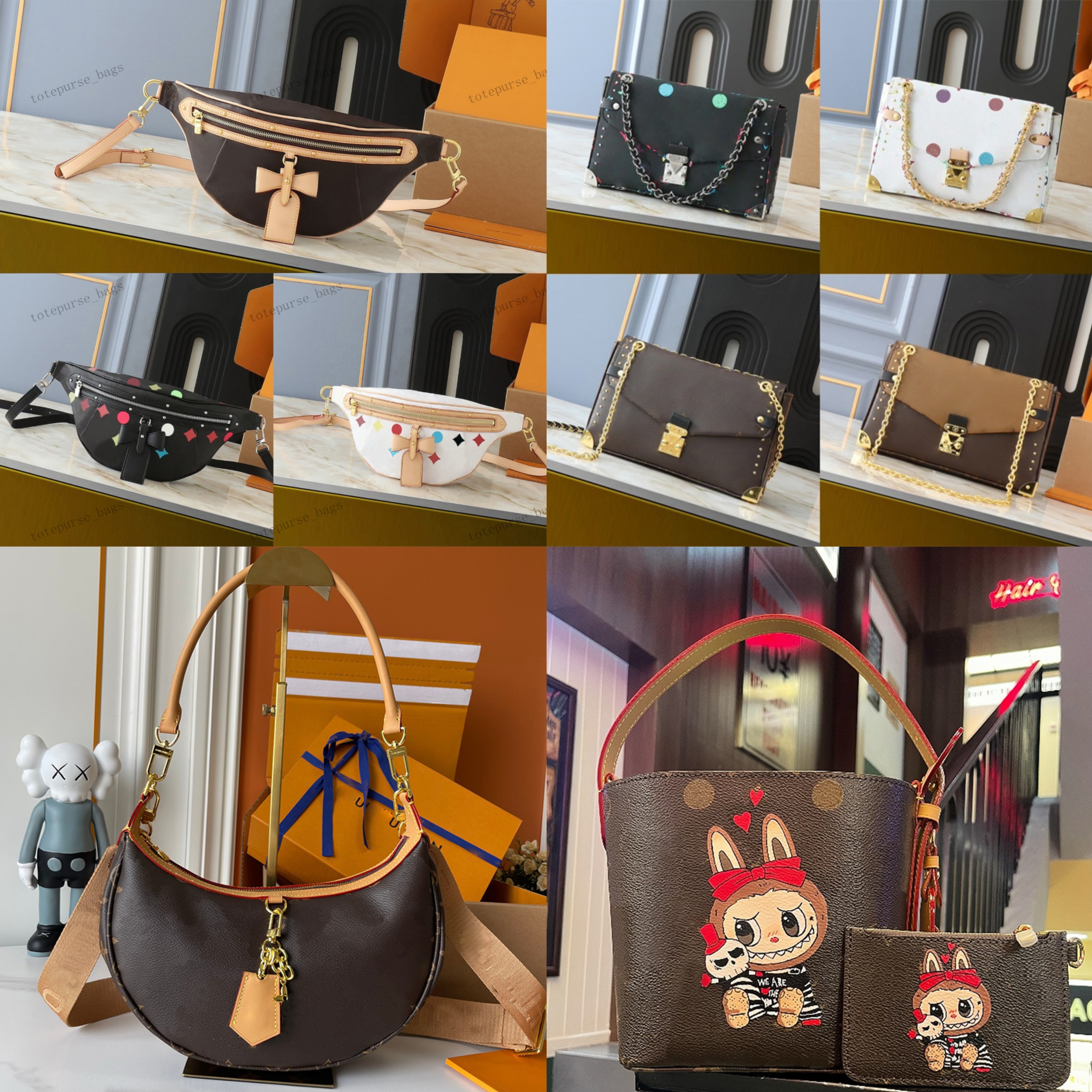 Bucket shoulder bag designer tote bag for woman large luxury crossbody bag Flip cover Envelope package Genuine Leather purse Canvas lining Chain shoulder strap