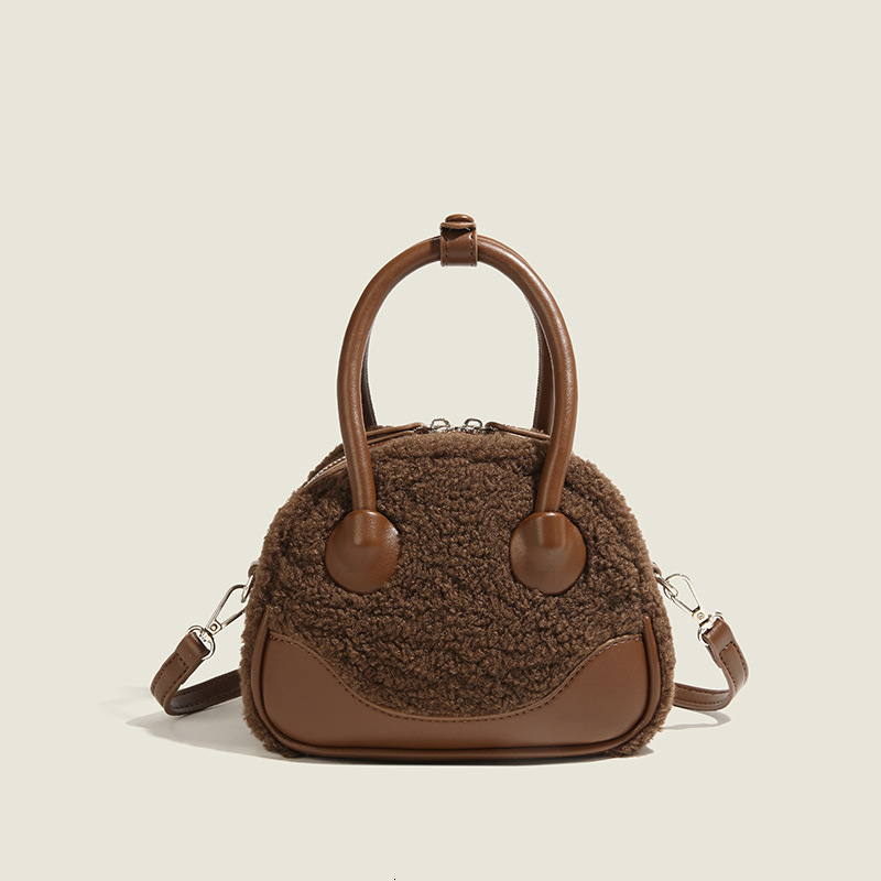 Women's Bag New Autumn/winter Plush All-in-one Boston Bag High-grade Niche Lamb Wool Single Shoulder Crossbody Designer Bag