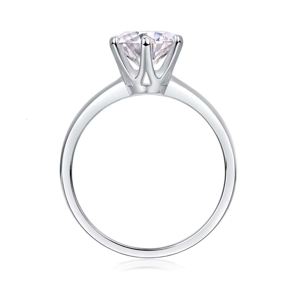 Classic Solid S925 Silver Solitiare VVS 1ct Moissanite Diamond Infinity Ring for Women Wedding Jewelry with Certificate Gra