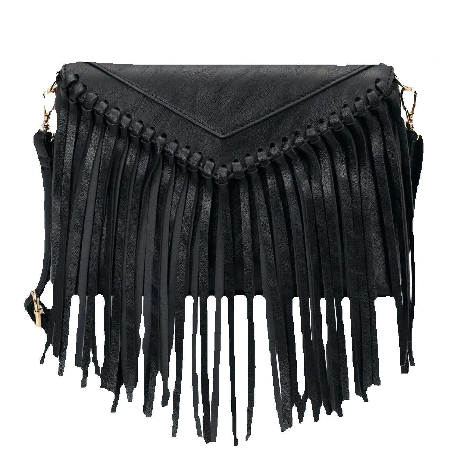 Tassel Crossbody Purse For Women PU Leather Western Hobo Fringe Handbag Shoulder Bag