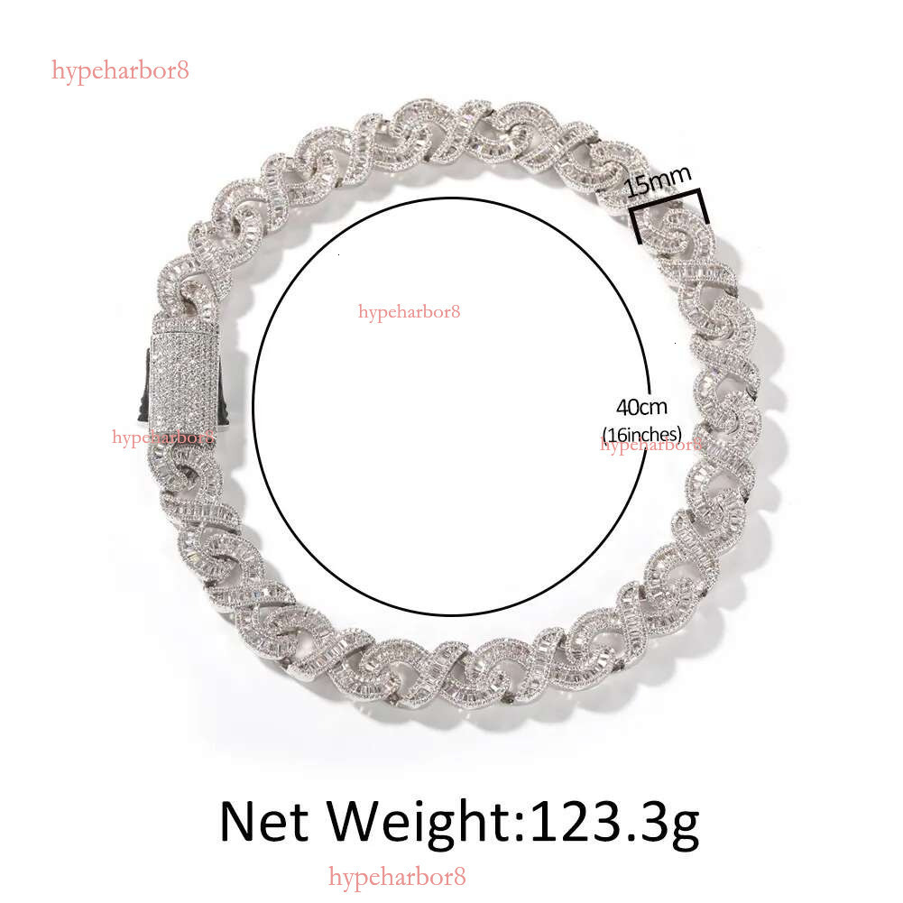 15mm Chain Hip Hop Personality Street Dia Necklacefcccf necklace jewelry Moissanite dia gold Sterg Sier Cuban k chain