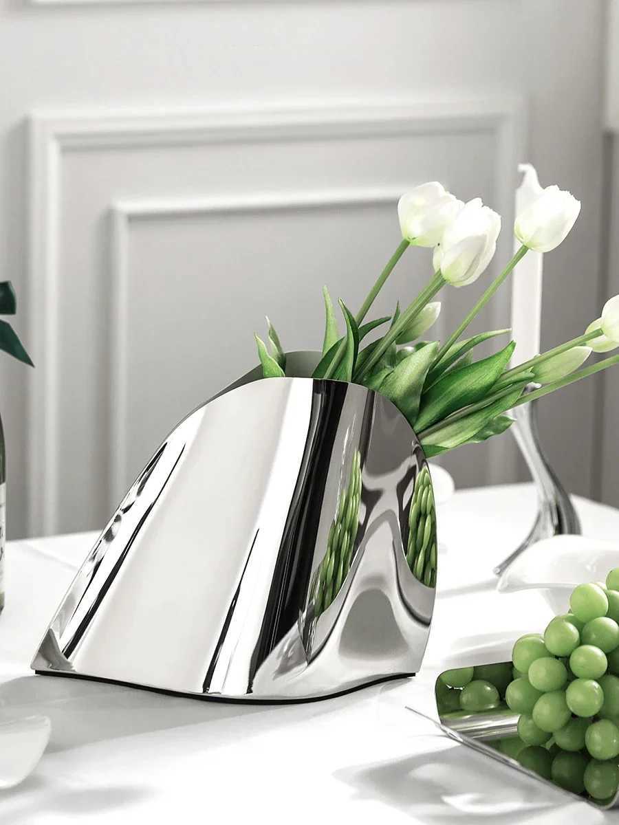 Nordic luxury stainless steel ice bucket designer vase high-end champagne bucket bar home decoration restaurant party X250326