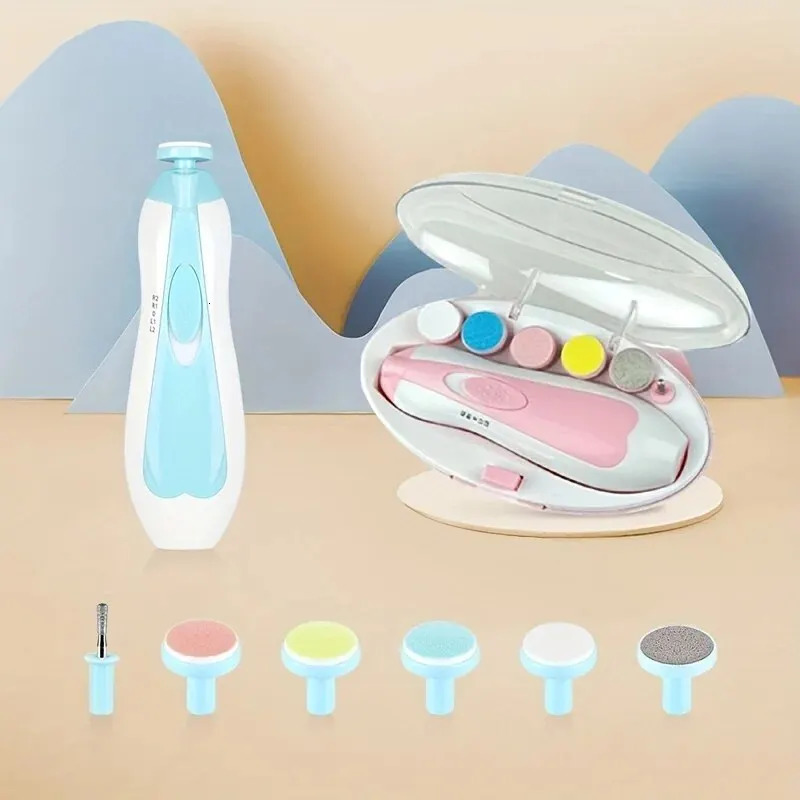 Baby Nail Grinder Electric Six-in-one Multi-head Anti-scratch Children Anti-meat Nail Clipping Manicure Suit Portable 250326