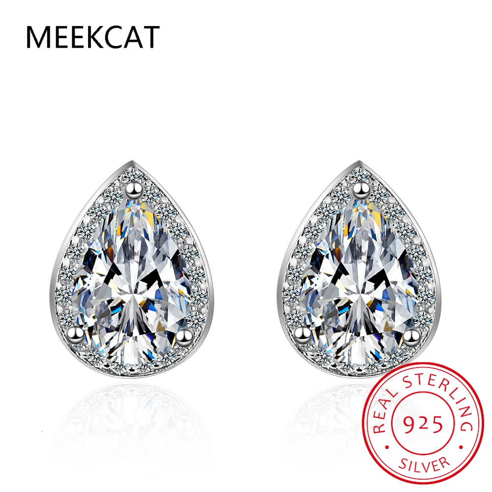 1CT 2CT Diamond Ear Studs Earring Pass Diamond Test Stud Earrings For Women Sterling Silver Jewelry 250318