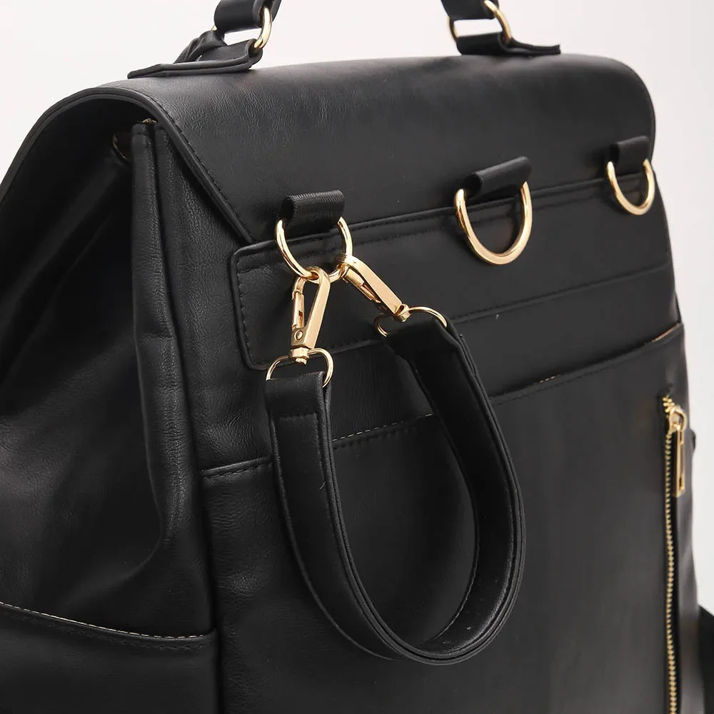 Waterproof Diaper Bag for Mommy Maternal PU Leather Nappy Backpack Baby Infant Organizer Changing Nursing Mom Pram Bag to Care 250325