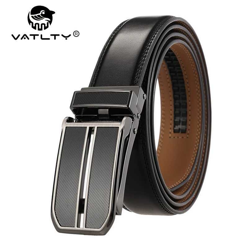 High quality mens leather belt 3cm thin belt alloy automatic buckle Trouser belt 130cm brown Girdles W250326