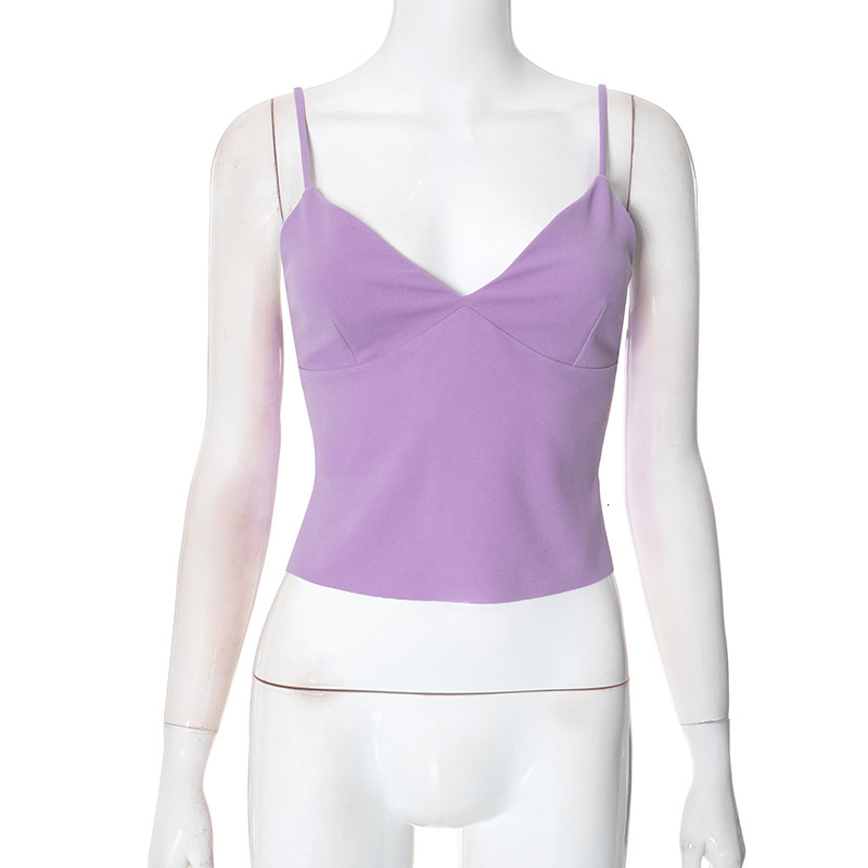2025S Fashion Designer D TP Women S Spring Summer New Split Sexy Solid Color Strap Top For Women