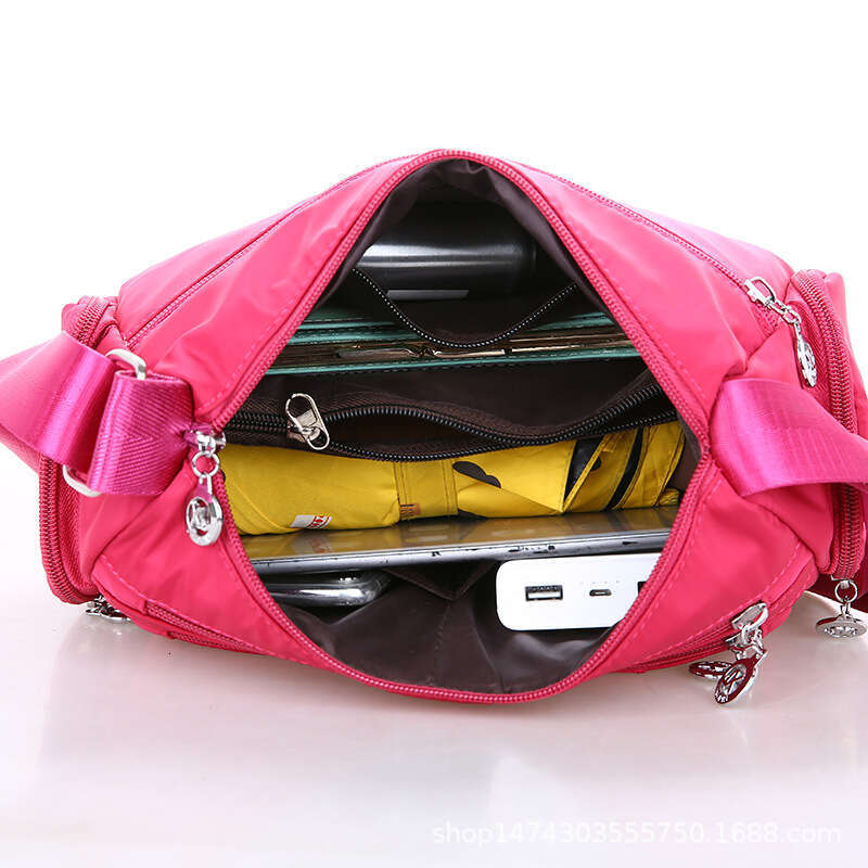 cf Multi compartment crossbody for women, middle-aged and elderly mothers, lightweight single shoulder bag, casual large capacity cloth bag