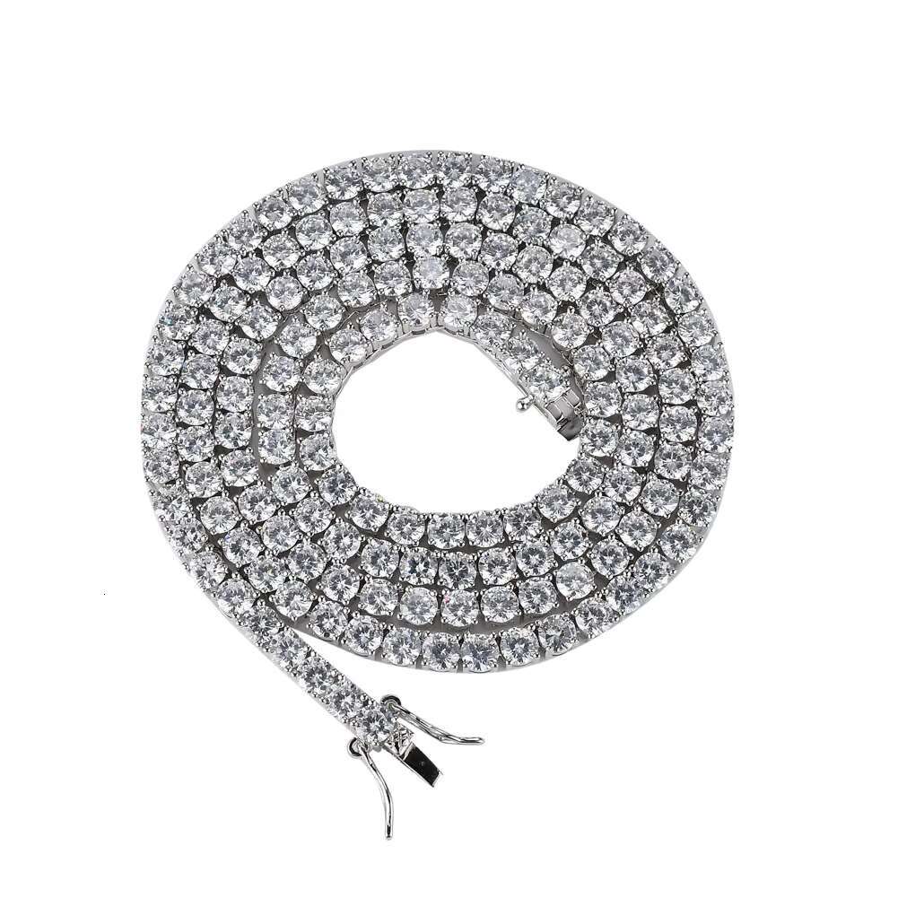 European American Trendy Brand Necklace Full Diamond Geometric Tennis Chain Rock Alloy Cross-shaped Gold Zircon Wedding Gift