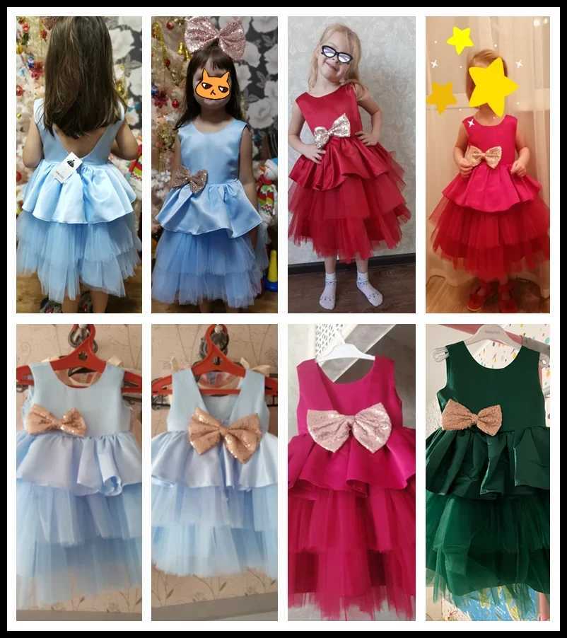 Girl 1 2 3 4 5 years old princess dress baby childrens sequins wedding birthday picture ball elegant Par Communion clothing for children W250326