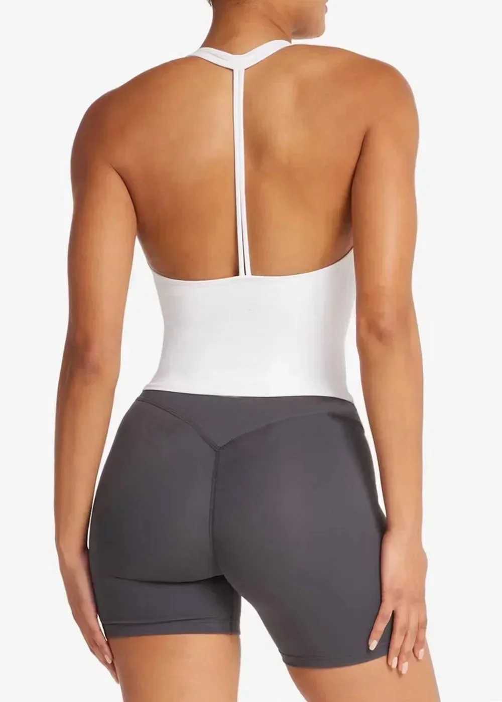 Womens sexy Halter fitness suit yoga vest with chest cushion sports bra sports shorts yoga fitness suit W250326