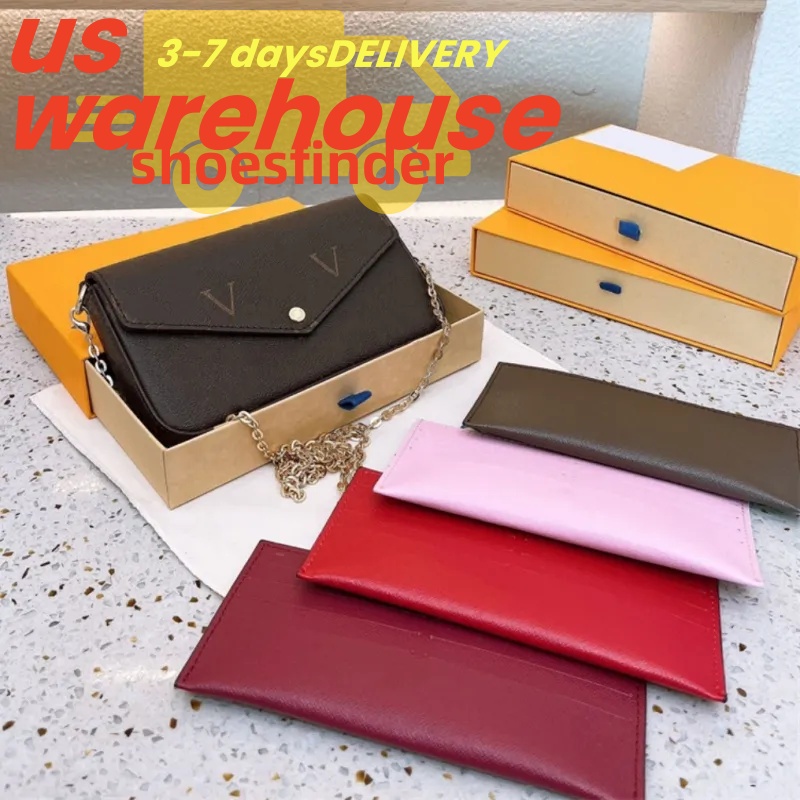 Fashion Luxury Designer Bag Bags Purse Bag 3pcs Wallet Handbags Card Holder Handbag Corn Purses with Two Removable
