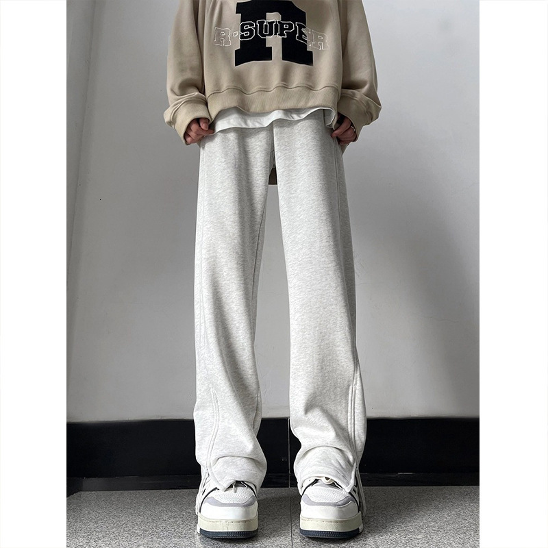 Mens Waist Drawstring Straight Leg Pants Autumn And Winter Sports Pants For Leisure Activities 240821