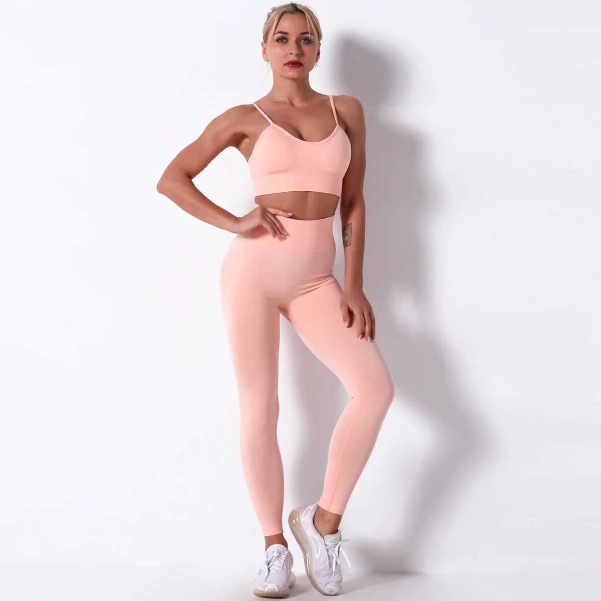Womens yoga suit seamless sexy sportswear womens sportswear fitness running suit W250326