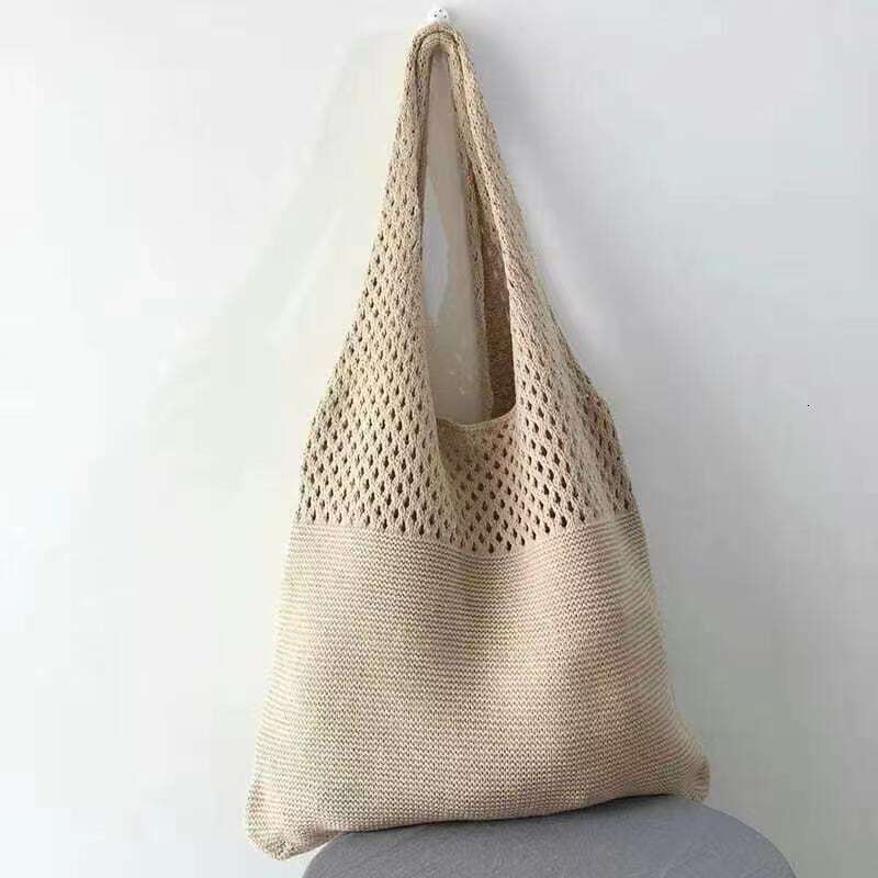 Autumn and Winter Bags Versatile Knitted Solid Color Handbag Commuter Large Capacity Bucket Bag 2024 Women