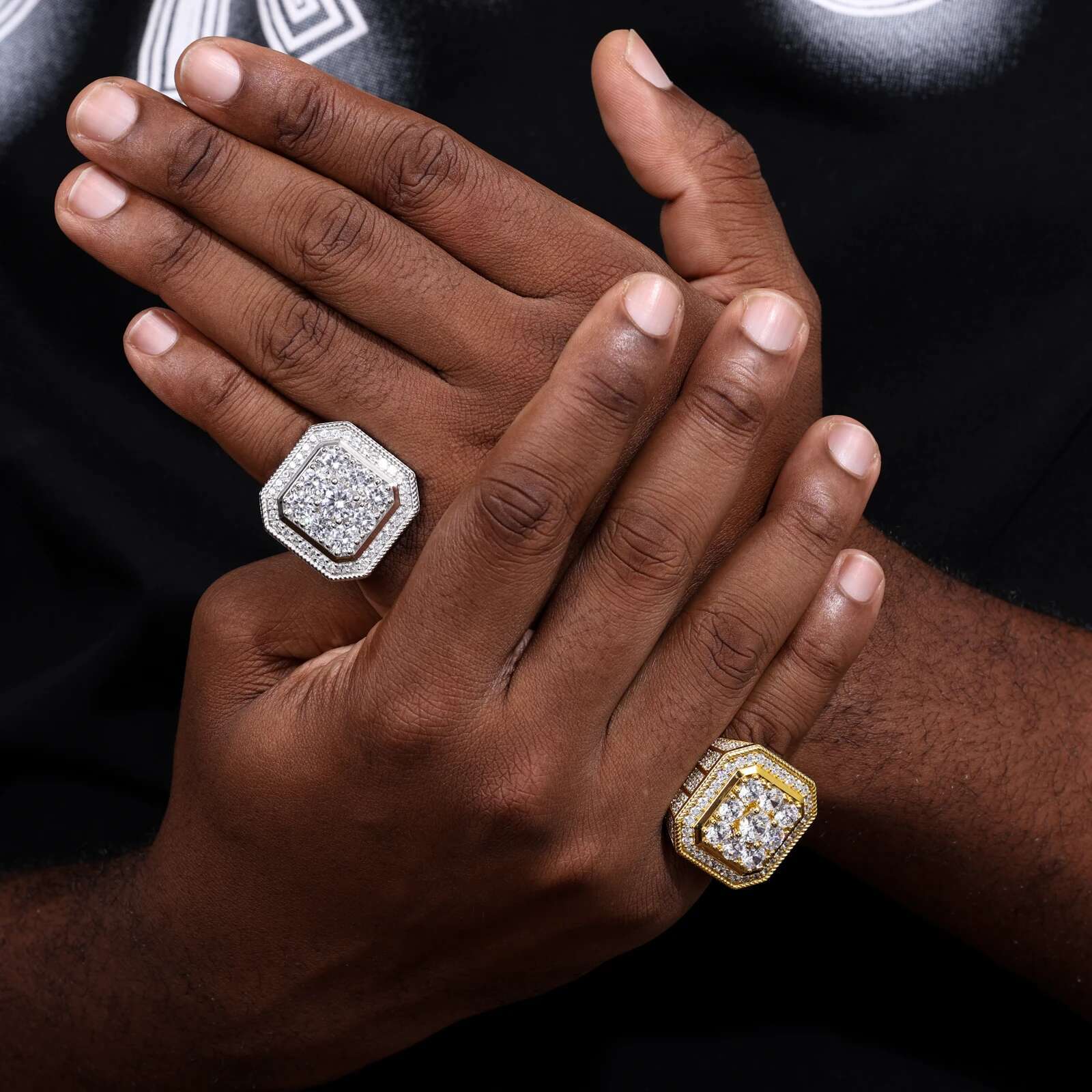 Moissanite Finger Rings Men Certificate Square Couple Ring For Women Luxury 925 Sterling Silver High Quality Hip Hop Jewelry