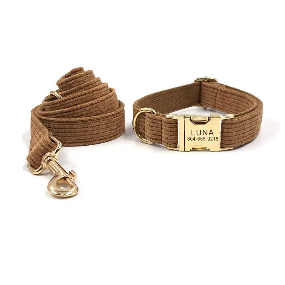 Personalized dog collar customized pet collar without engraved ID name tag pet accessories brown coral fiber puppy collar X250326