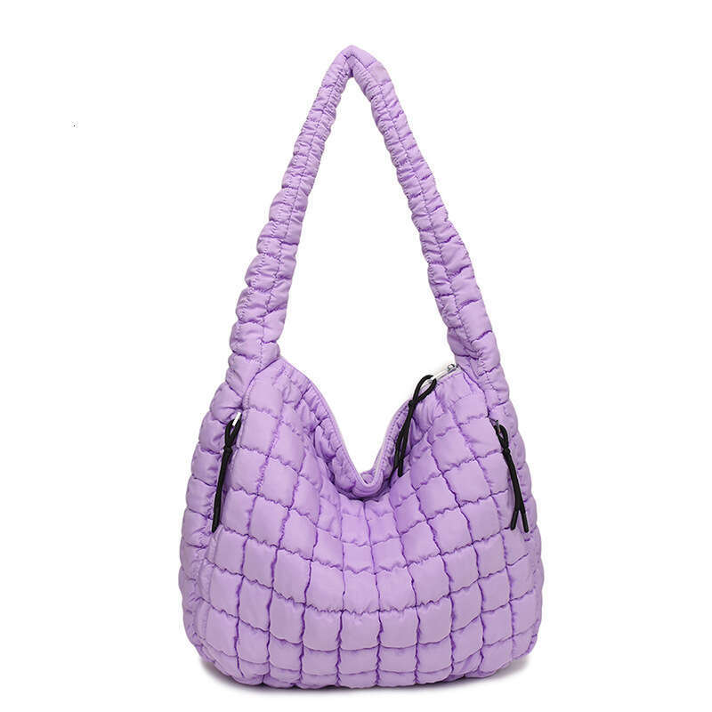 Large pleated cloud 2025 new L size large capacity tote cotton clothing Korean version casual crossbody shoulder bag