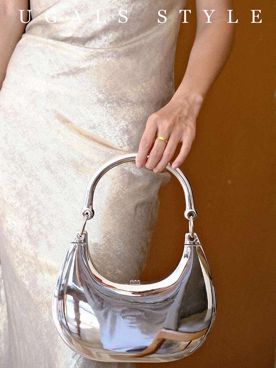 Women Evening Clutch Clear Acrylic Handbag Shoulder Bag Half Moon Wedding Purses Party Ladies