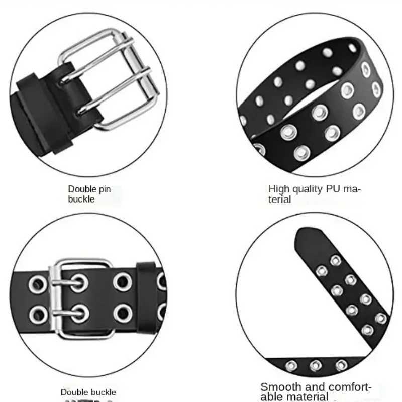 1 piece of new punk style fashionable alloy womens belt chain luxury leather metal pin buckle leather mens belt W250326