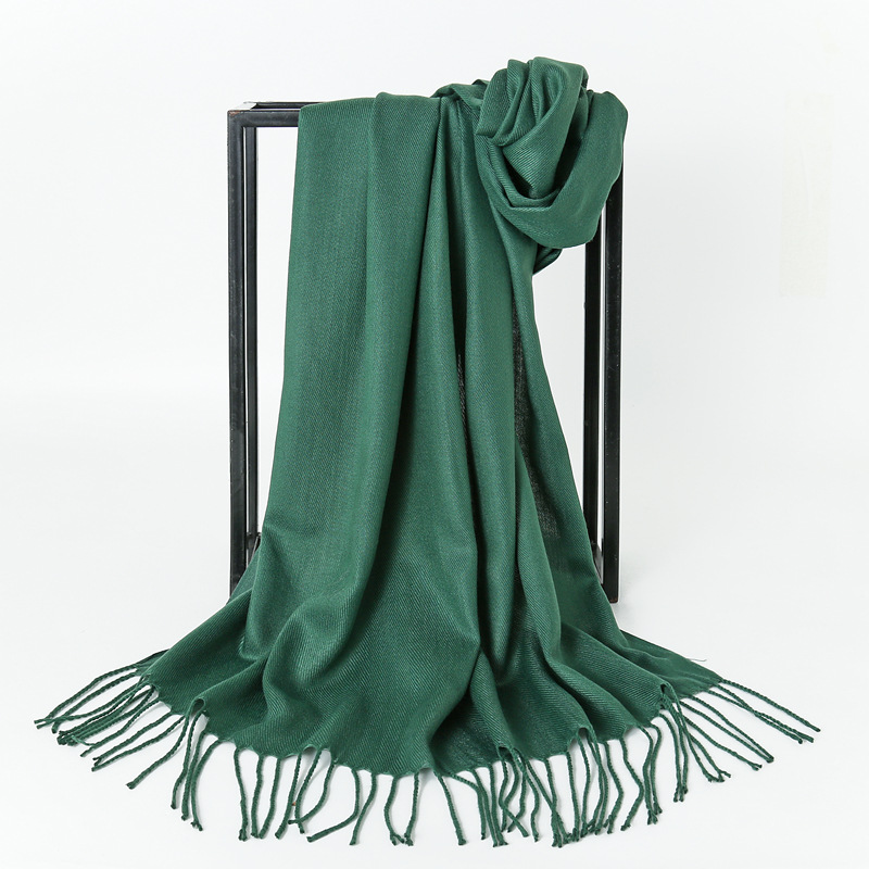 K231 One piece of new imitation cashmere scarf for women Korean style autumn and winter warm cashmere solid color gift neck shawl