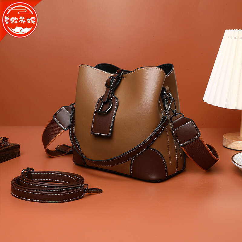 Suni's niche light luxury women's high-end texture bucket bag, 2025 new fashionable single shoulder crossbody bag