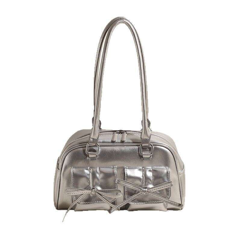 2b Trendy women's 2024 new niche stick hand-held one shoulder crossbody bag, bow tie, spicy girl underarm bag
