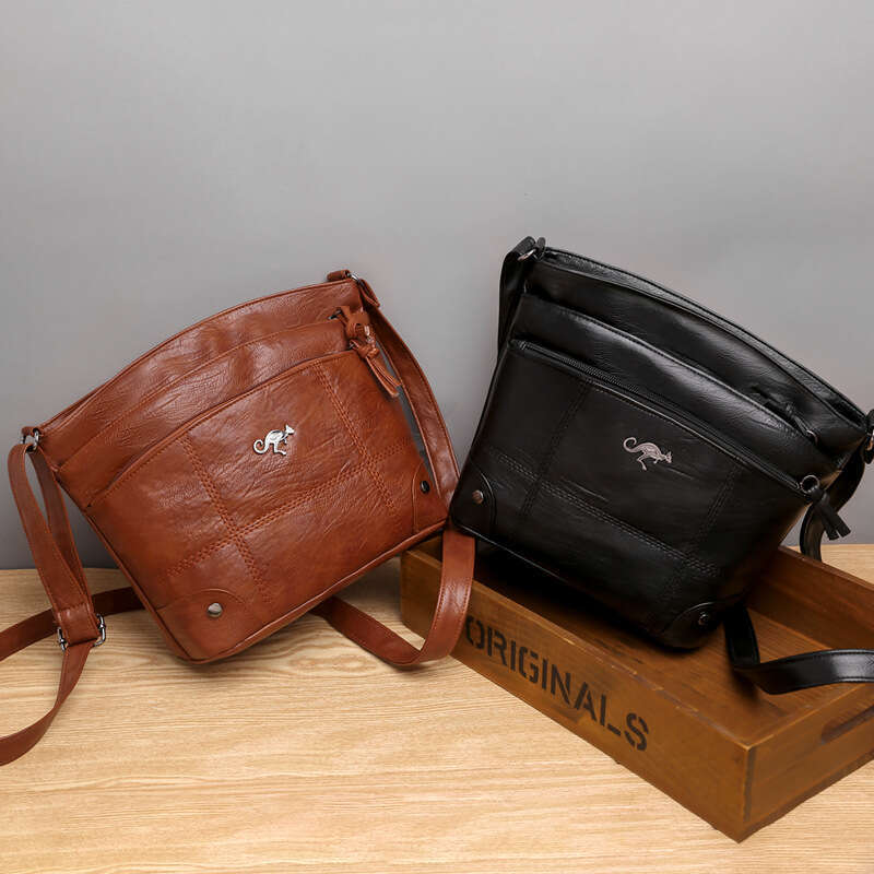 Soft leather texture bag for women's crossbody, new fashion shoulder bag, simple trendy, multiple pockets, and large capacity