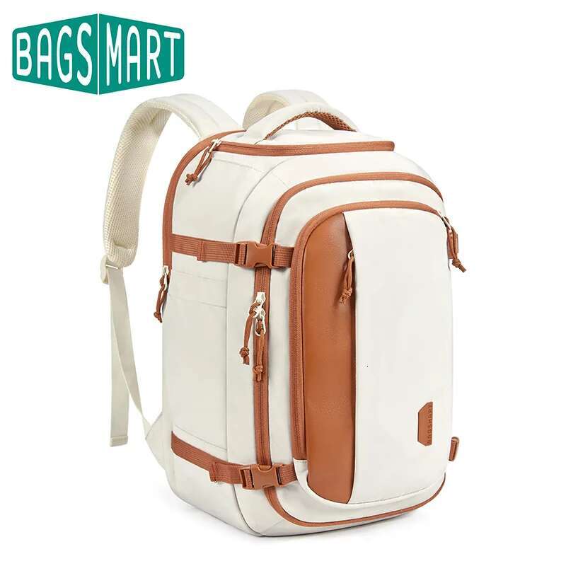 BAGSMART Flight Approved 30L Lightweight Backpack For Men Women Waterproof Travel Bag With USB Charging Port