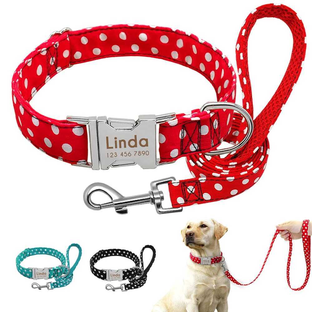 Personalized dog collar and belt set reflective nylon pet collar LED belt engraved ID tag for small and large dog bullfighting X250326