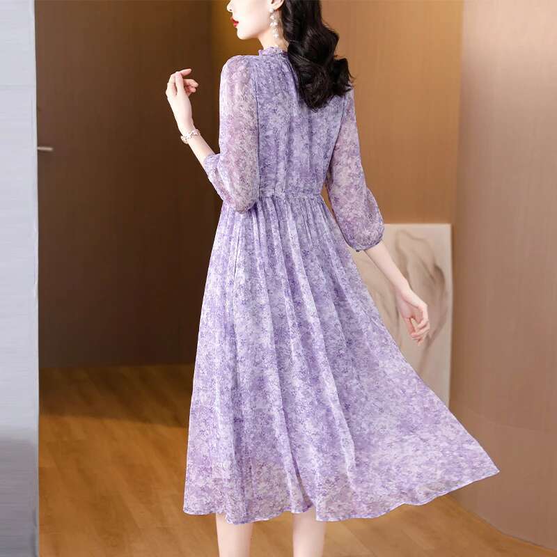 2024 Summer ral Silk Beach Midi Sundress Women Boho Fashion Casual Light Dress Spring Korean Elegant Festival Vestidos