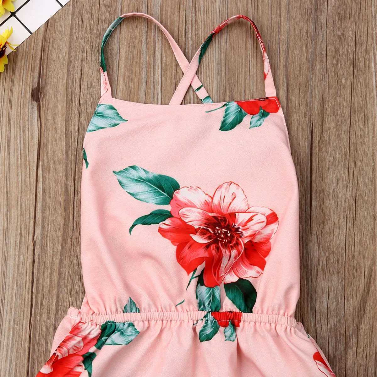 2023 British Fashion Summer Preschool Children Baby Girls Sleeveless Clothes Backless Pageant Dress Casual Sundress W250326