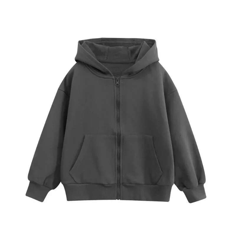 Ddmyshoesvip Spring Children S Hoodies Young Boys Girls Veet Jacket Coat Solid Color Teenagers Long Sleeve Hooded Outwear Dropshipping