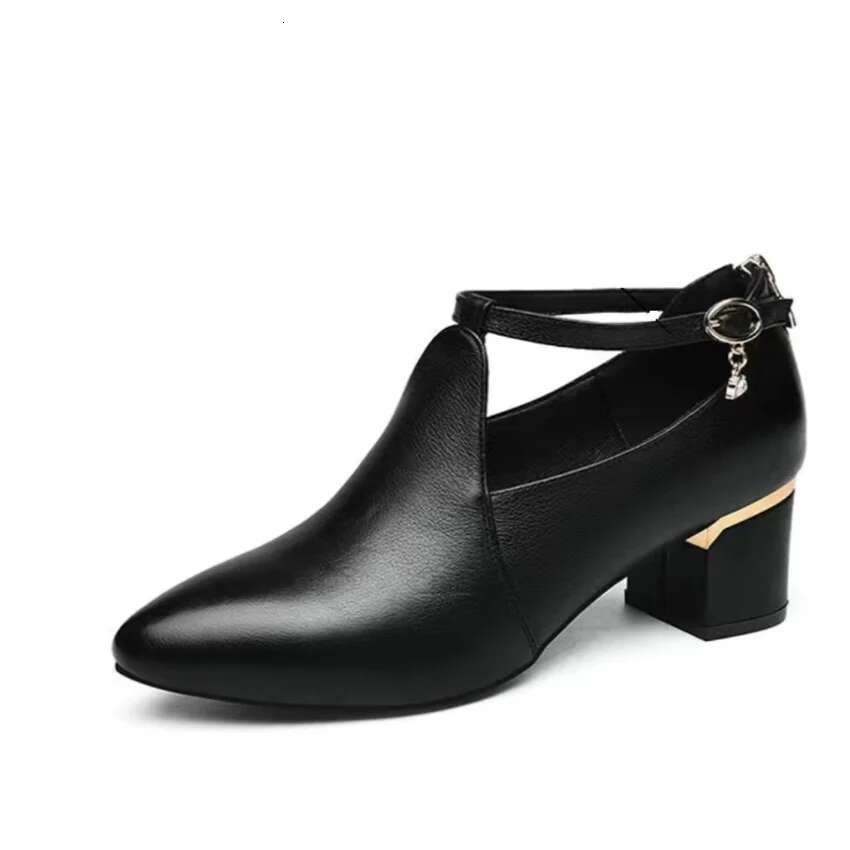 2025 Summer New Women's Cute, Sweet, Comfortable Spring and Autumn Buckle High Women's Classic Office Designer Fashion Square Heel Shoes