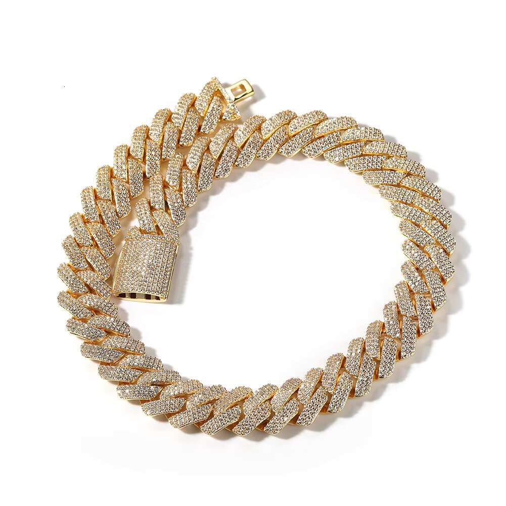Custom Name 20mm Zircon Cuban Necklace Hiphop Diamond Wholesale Fashion Jewelry Necklace Light Luxury Hip Hop Necklace