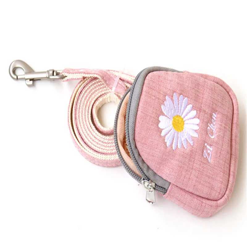 Pet dog harness vest with snack bag adjustable small dog and cat harness set suitable for small dogs Chihuahua daisy vest 10A X250326