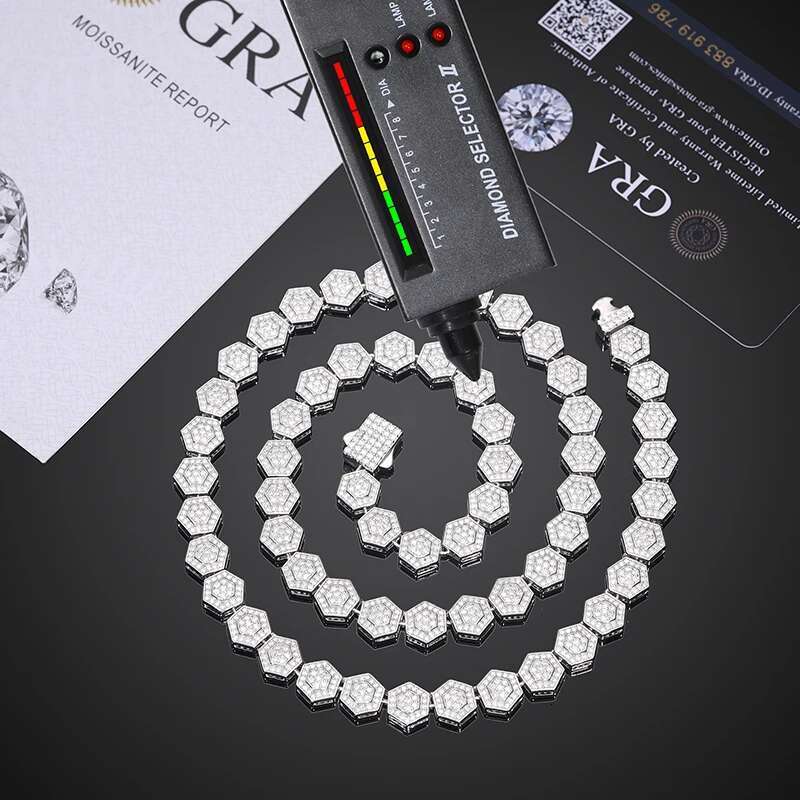 Iced Out D VVS1 Moissanite Necklace Women S925 Sterling Silver Custom Bracelets Chains for Men Hip Hop Jewelry Gifts with GRA