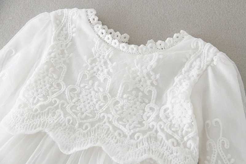 Hetiso Baby Girls Dress Long Sleeve Childrens First Birthday Ball Dress Baptist Bridal Dress PAR 3-24 Months W250326