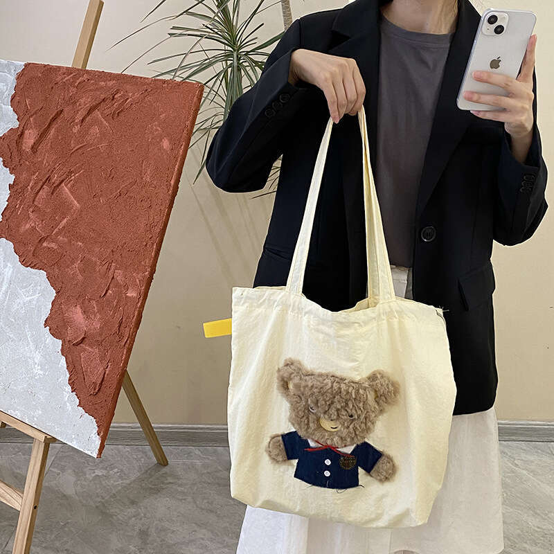 e8 Cute embroidery versatile artistic cloth tote women's lazy style large capacity commuting single shoulder bag