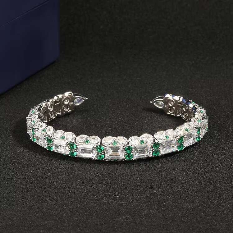 S pure sier zircon zirconia tennis women's open long stick bracelet