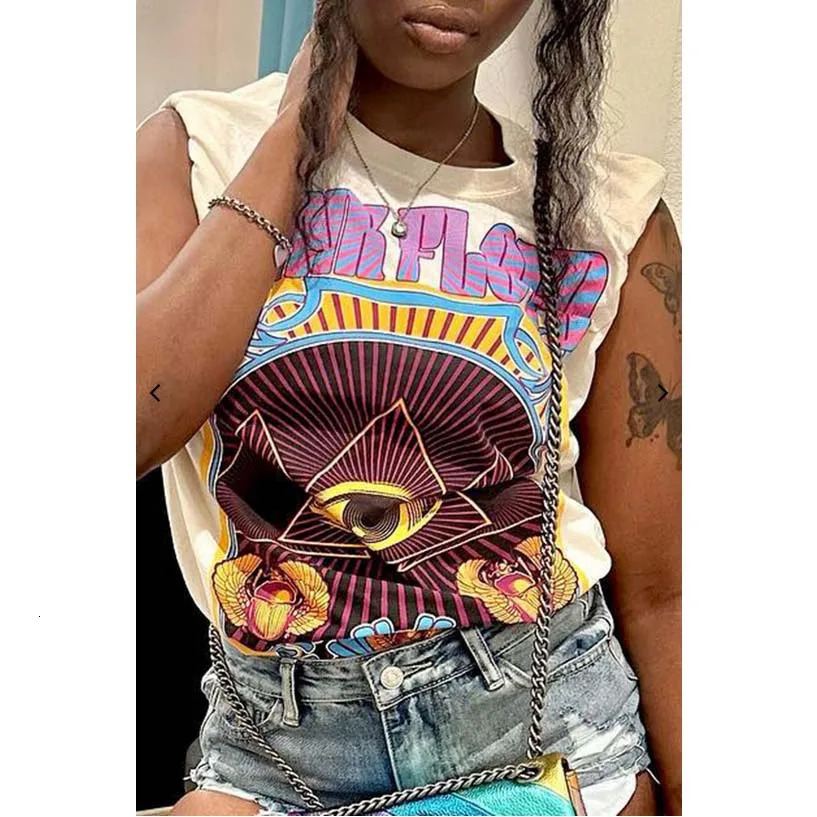Sexy graphic T-shirt fashionable printed sportswear streetwear summer clothing womens Y2K cut vest T-shirt 250321