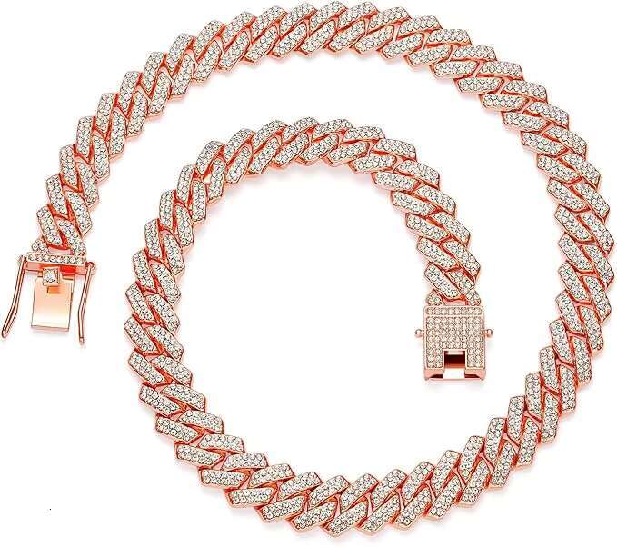 Luxury Cuban Link Chain Moissanite Necklace 14k 18k Gold 925 Sterling Silver Fine Hip Hop Jewelry for Women and Men