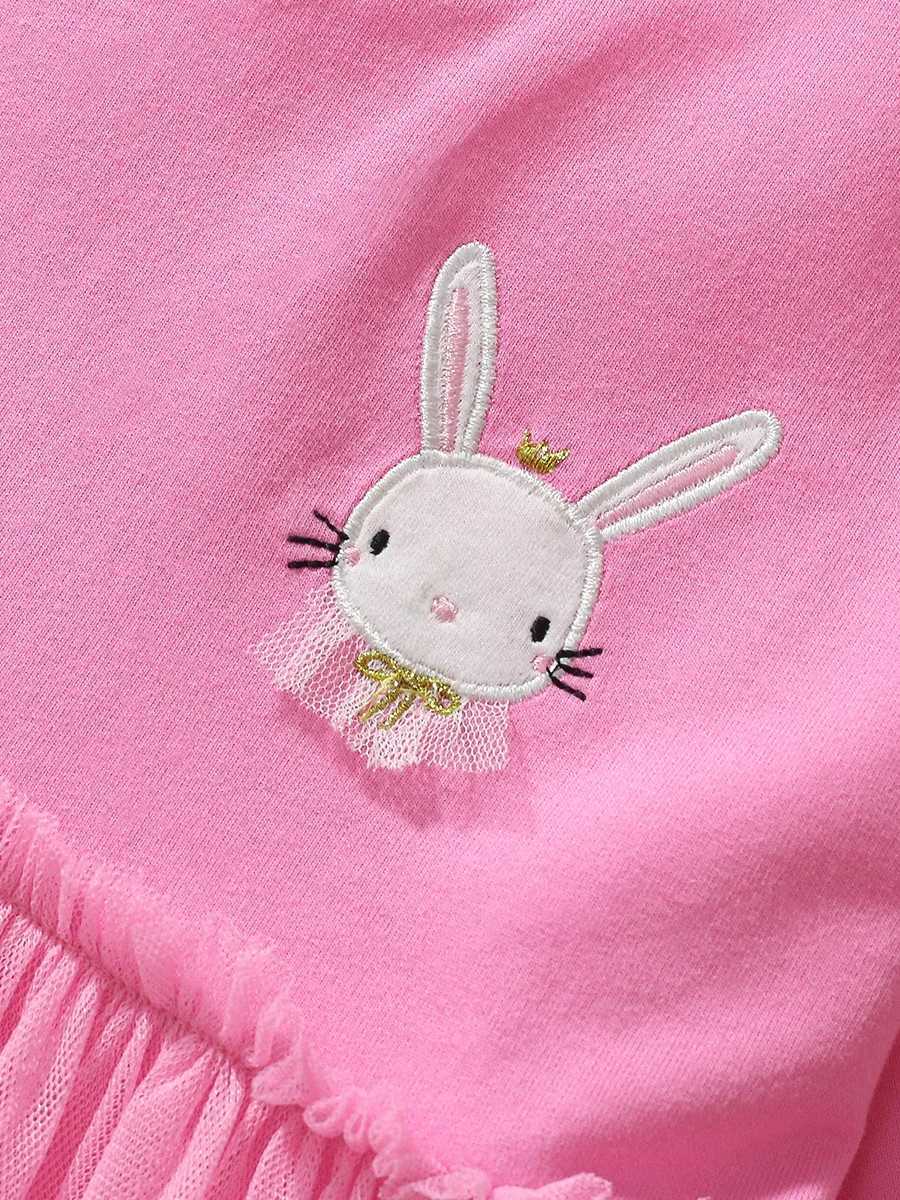 Spring/Autumn 2025 European and American Sled Girl Long Sleeve Mesh Dress 2-7 Year Childrens Cotton Princess Dress W250326
