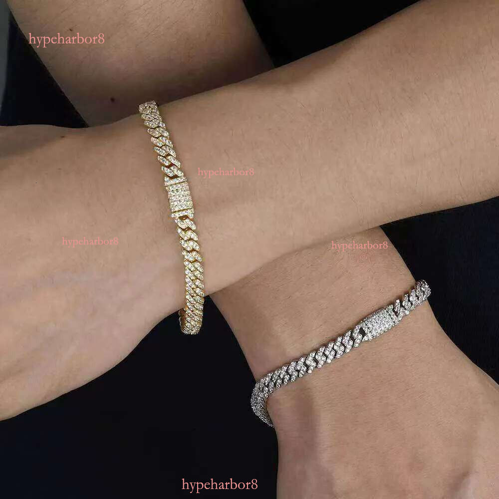 bracelet pendant necklaces fine jewelry 8mm VVS moissanite necklace cuban k sterg sier women men chain miami cubank