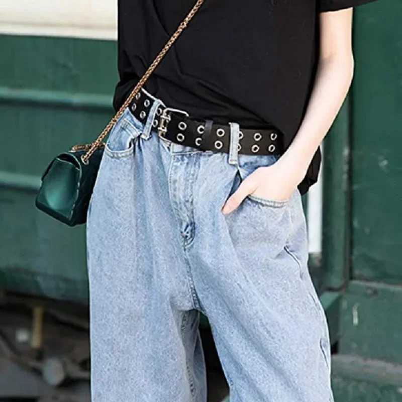 1 piece of new punk style fashionable alloy womens belt chain luxury leather metal pin buckle leather mens belt W250326