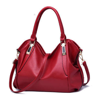 77 2025 Fashion Soft Leather Handbag Large Capacity Middle aged Women's Single Shoulder Crossbody Bag