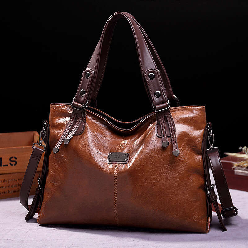 2024 Xiti Paul's new fashionable tote casual soft leather single shoulder crossbody large capacity women's bag