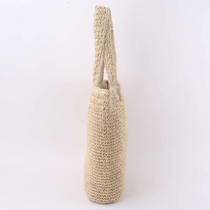 ba Fashionable minimalist one shoulder grass forest style handmade woven bag, casual and versatile large capacity beach bag